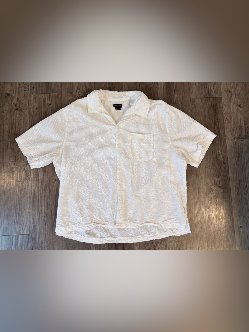 Standard Cloth/Urban Outfitters Men’s White Short-Sleeve Button-Down Shirt